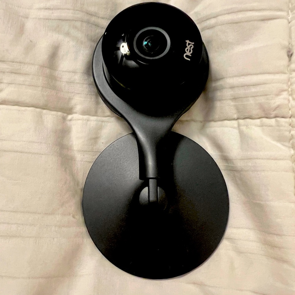 A Nest indoor security camera.